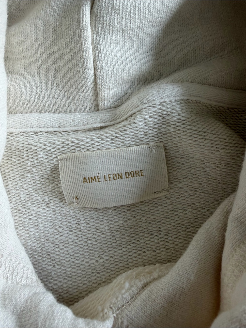 Aimé Leon Dore Aimé Logo Hoodie Cream Size Medium - Picture 3 of 4